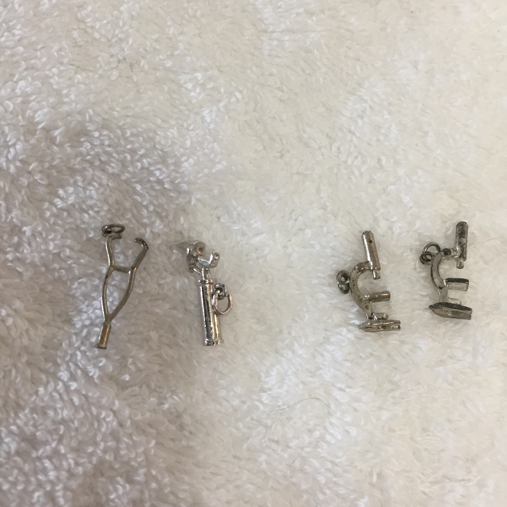 Medical charms -silvertone-Lot of 4